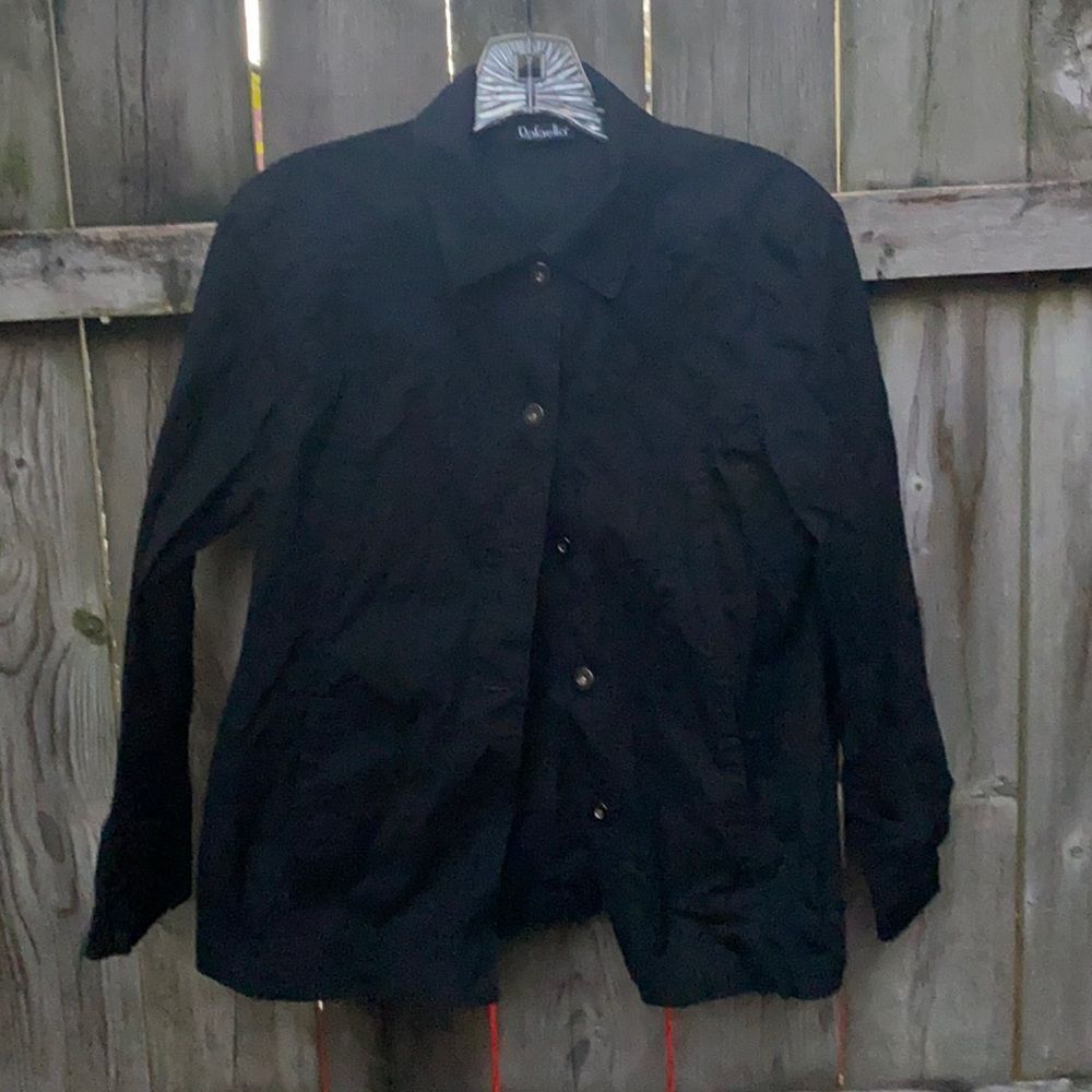 Raefealla Black Button down top sz. 8